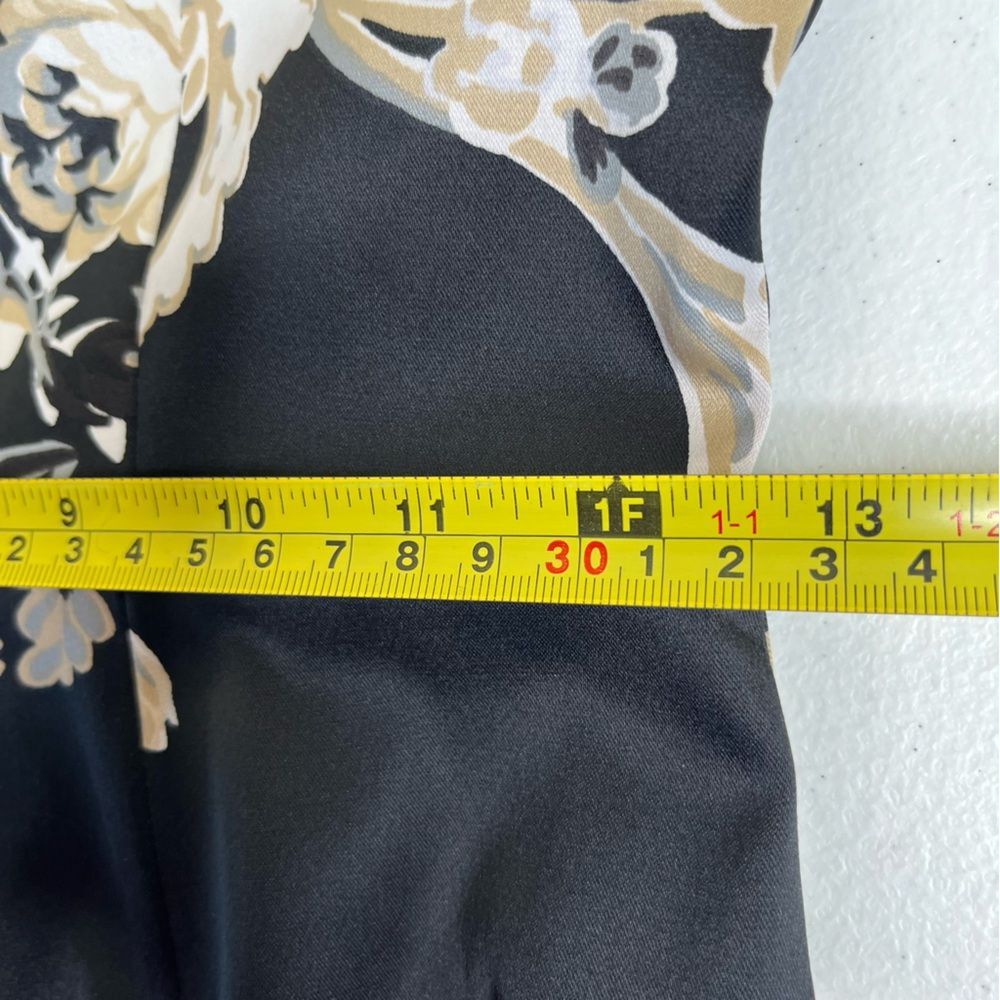 White House Black Market Floral Satin Sheath Dress Square Neck Women Size 00 - Picture 10 of 13